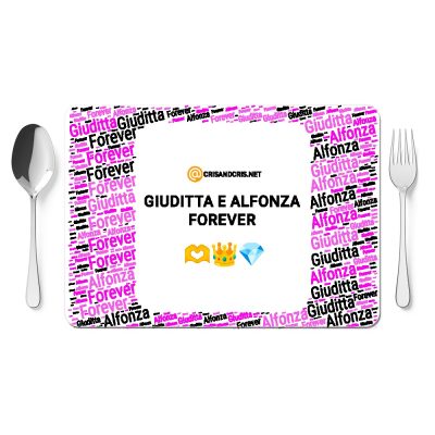 Tovaglietta personalizzata con frase