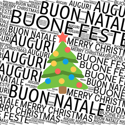 Biglietto auguri buon Natale albero