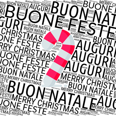 Biglietto auguri buon Natale caramella
