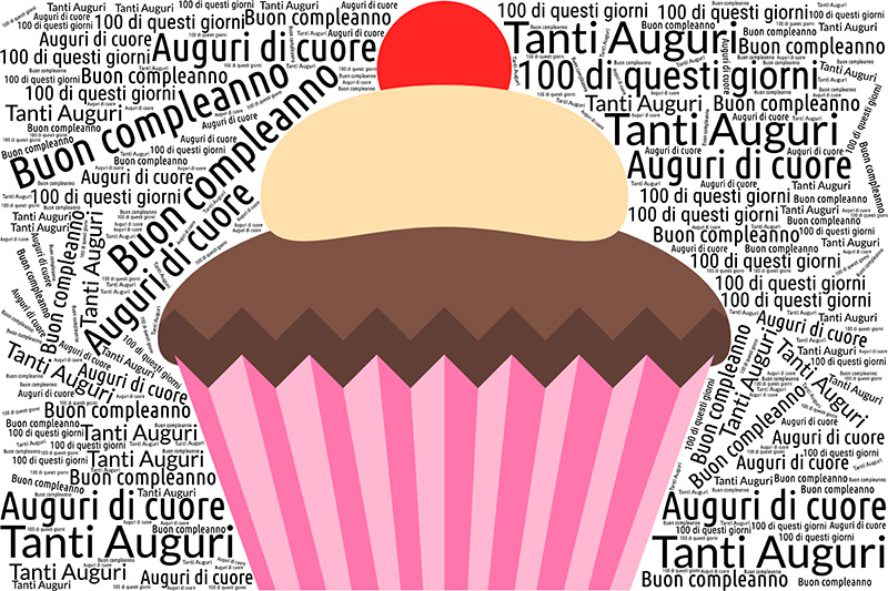 Biglietto auguri compleanno cupcake