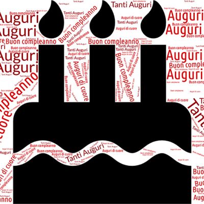 Biglietto auguri compleanno torta candeline