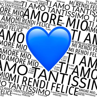 Biglietto auguri ti amo cuore blu