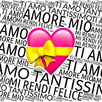 Biglietto auguri ti amo cuore con fiocco