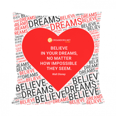 Cuscino motivazionale believe dreams