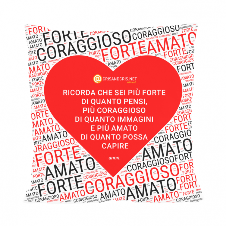 Cuscino motivazionale forte e coraggioso